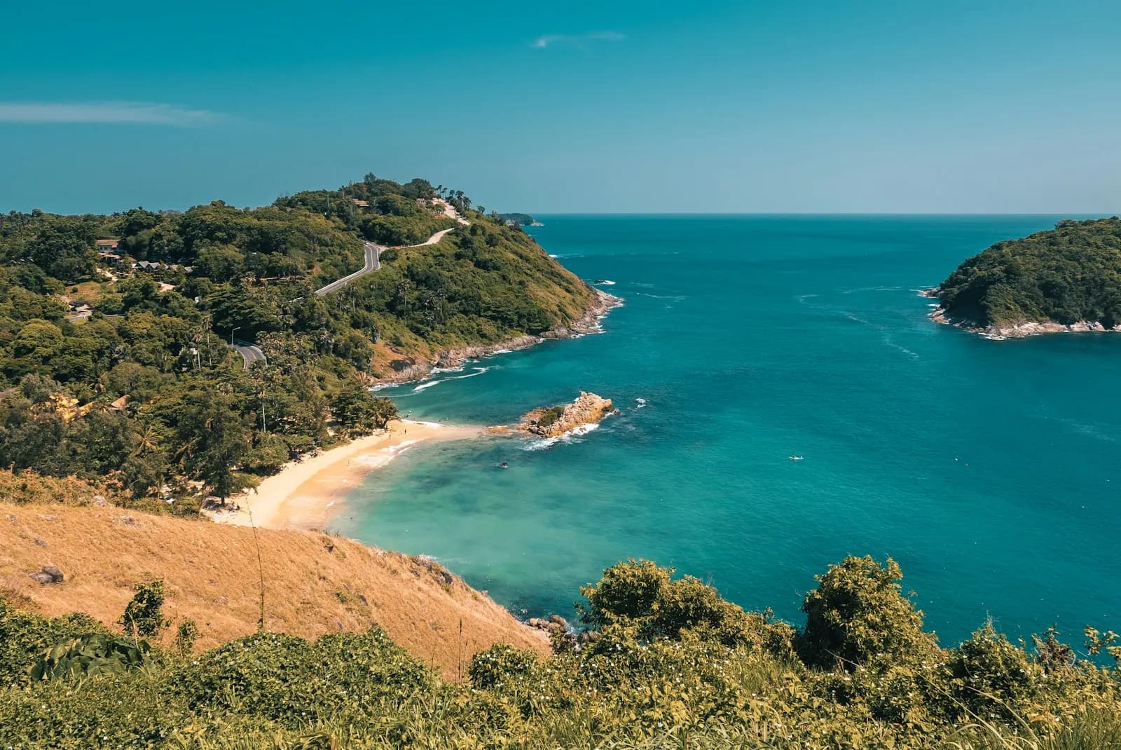 The headland between Nai Harn and Ya Nui, with an island offshore
